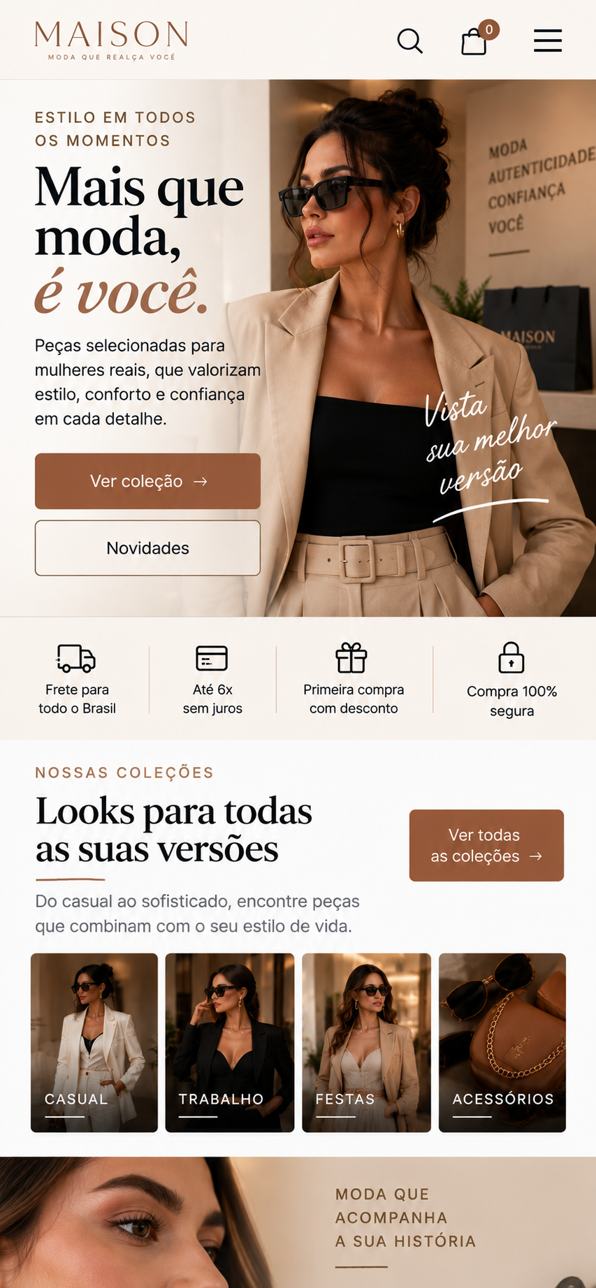 Modelo mobile para loja de moda