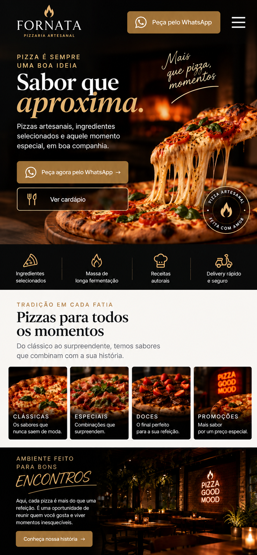 Modelo mobile para pizzaria