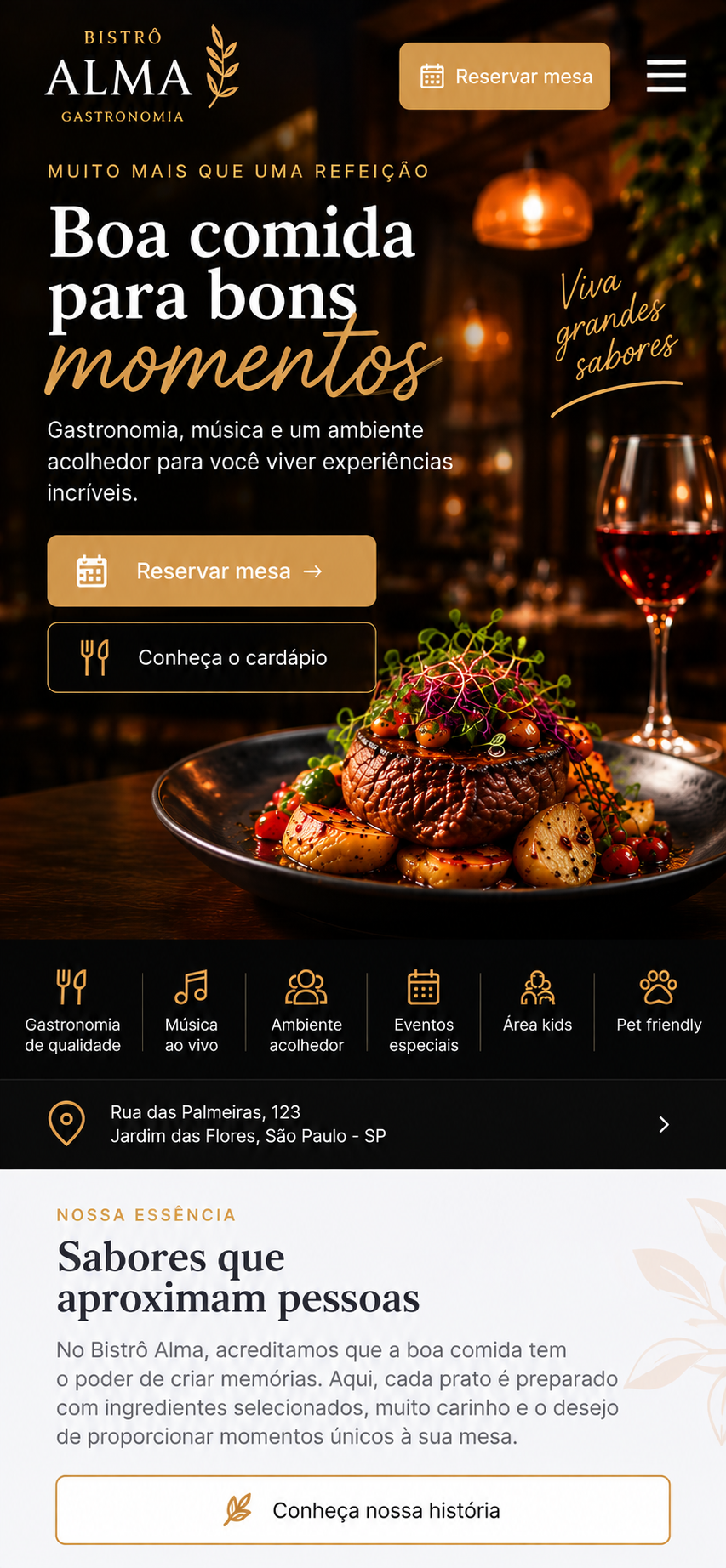 Modelo mobile para restaurante